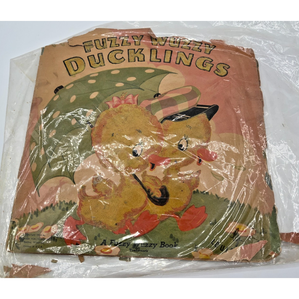 FUZZY WUZZY DUCKLINGS A Fuzzy Wuzzy Book 1945 Whitman Publ.Co. Antique Childrens